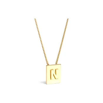 CELINE Alphabet N Necklace In Brass With Gold Finish