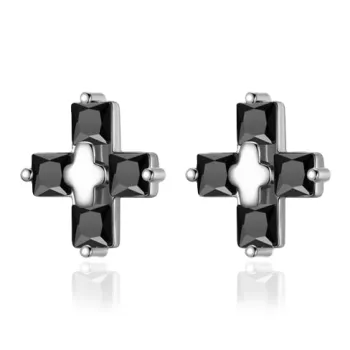 Jingleo S925 Silver Jade Stud Earrings Unisex Crystal