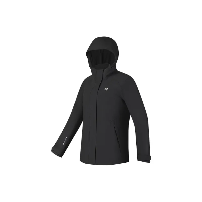 FILA A.P. Waterproof And Windproof Windbreaker Jacket Women's Pitch Black-1