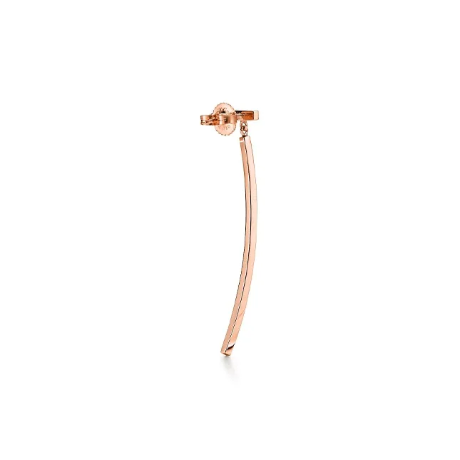 TIFFANY & CO. T 18K Rose Gold Earrings Women's-1