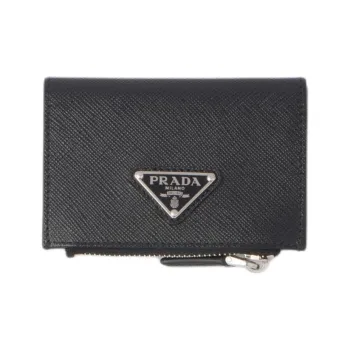 PRADA Saffiano Leather Card Holder Wallet Men's Black