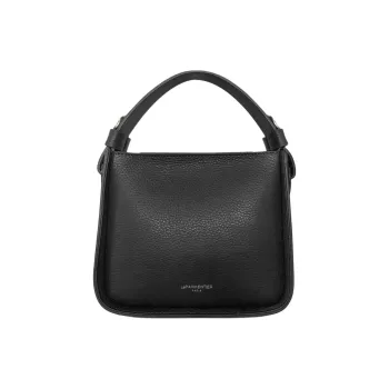 Le Parmentier Genuine Leather Embossed Leather Shoulder Bag Crossbody Bag Handbag Small Size Women's Black