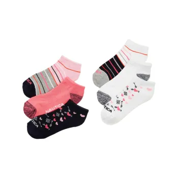 NAUTICA Lowcut Socks Socks Sets Women's 6 Pack Black