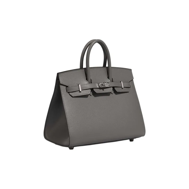 HERMES Birkin Madame Leather Handbag Women's 0L Grismeyer Cumulus Gray-1