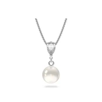 Swarovski Rhodium-Plated Crystal Pearl Necklaces Women's Silver