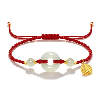 JINGCHENGGOU Hetian Jade Bracelets Unisex Pale Greenish White Jade