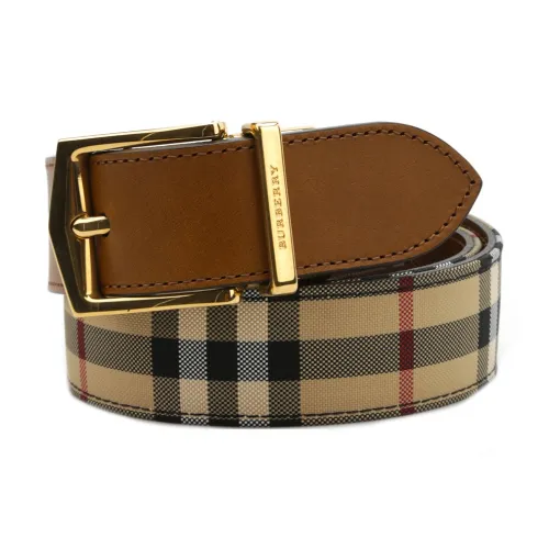 Burberry Plaid Double-Sided 2-in-1 Business Casual Pin Buckle Belt Men's Brown