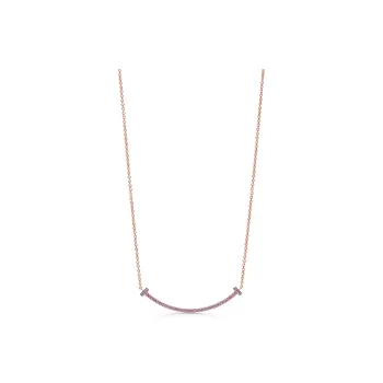 TIFFANY & CO. T Series Karat Gold Necklaces Women's Rose Gold