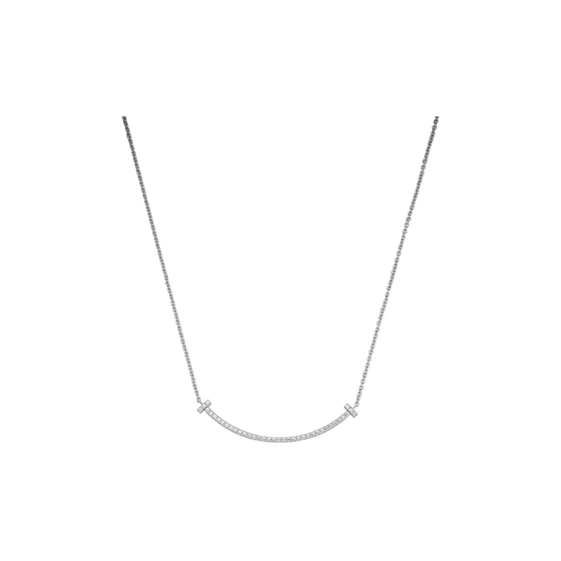 TIFFANY & CO. T Series 18K White Gold Necklaces Women's Silver-0