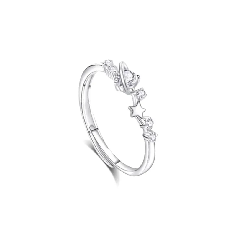 Asia Star Sterling Silver Rings Unisex-0