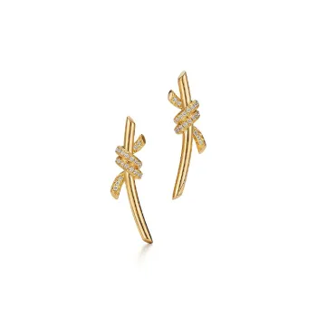 TIFFANY & CO. Knot Collection Stud Earrings Women's Gold