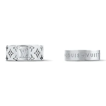 LOUIS VUITTON Metal Brass Rings Men's Silver