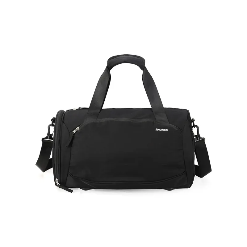 FINDINGS Fabric Gym Bag Large Size Unisex Black/Dark Brown/Pink Purple/Ecru-0