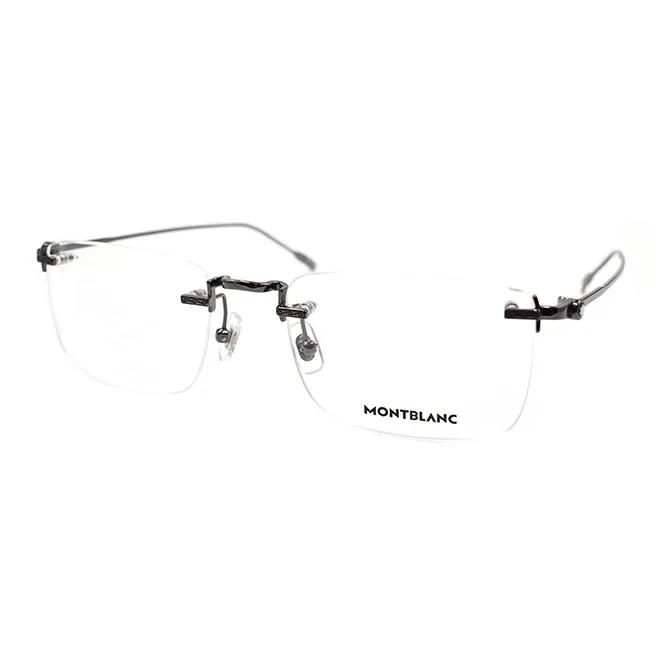 MONTBLANC Alloy Rectangular Optical Glasses Men's Gunmetal-0