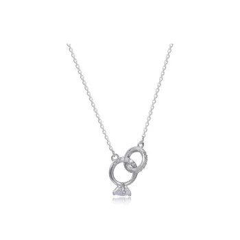 STARKING Star Trail Collection S925 Silver Zircon Necklaces Women's