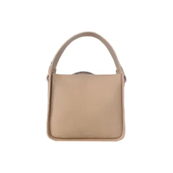 Le Parmentier Genuine Leather Handbag Medium Size Women's Khaki
