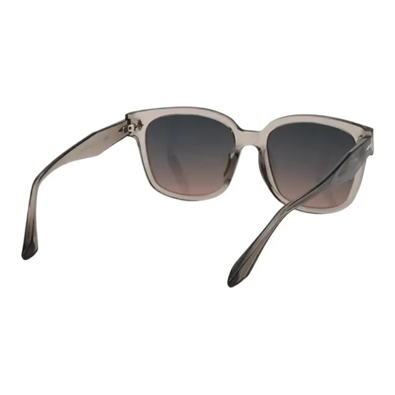 JINS TR/Memory Plastic Square Sunglasses Unisex Light Tea Brown-3