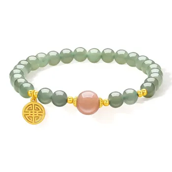 ZHOU LIU FU Bracelets Pale Greenish White Jade Unisex