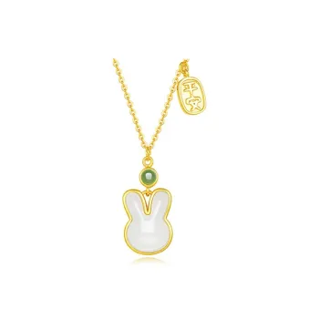 DAISY BEAUTY Necklaces Pale Greenish-White Jade Women's