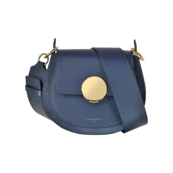 Le Parmentier Calfskin Suede Saddle Bag Crossbody Shoulder Bag Regular Women's Denim Blue