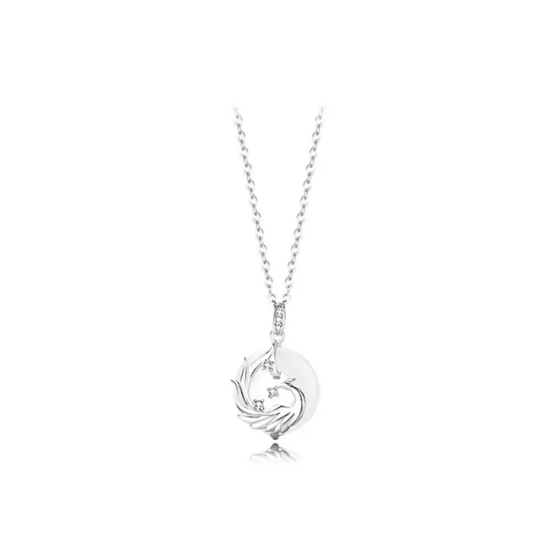 Artisan Lock Heart Jade Chalcedony Jade Necklaces Unisex-2