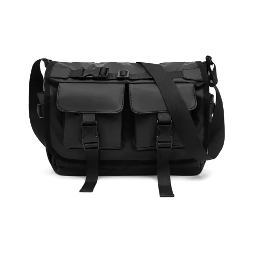 Old man's head Shoulder Bags Black