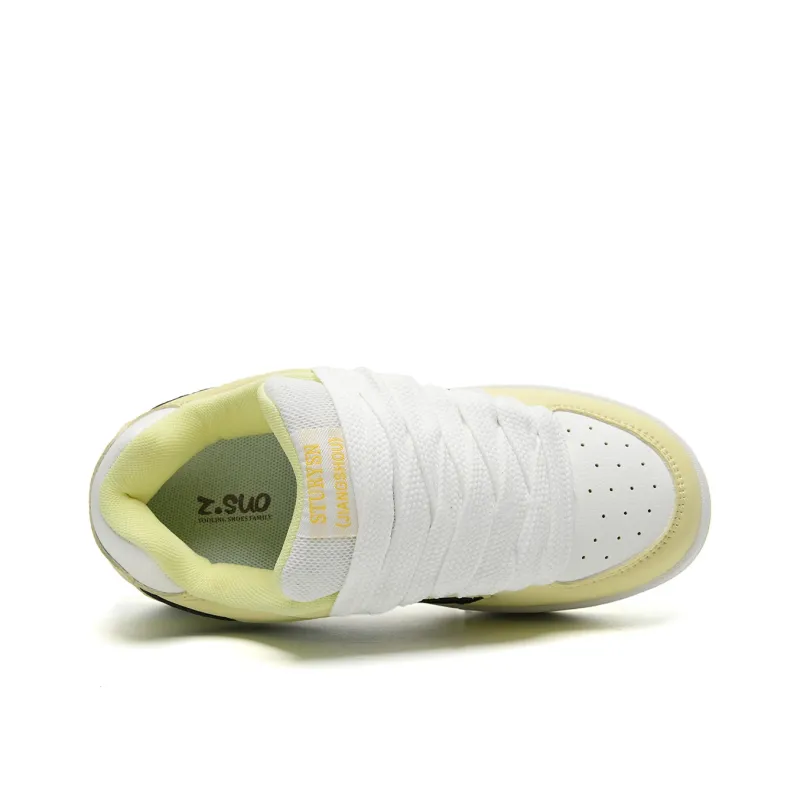 Z.SUO Slip-Resistant Lightweight Breathable Low-Top Skateboard Shoes Unisex White Gray Box Included-17