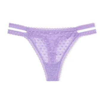 Victoria's Secret PINK Wink Strappy Thong Panty / Wysteria Purple Underpants Women's 1 Pack Wisteria