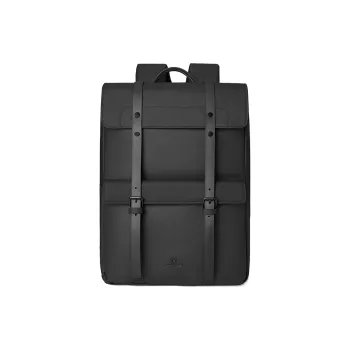 PIERRE CARDIN Fabric, Synthetic Leather Backpack Large Size Unisex Black/Green