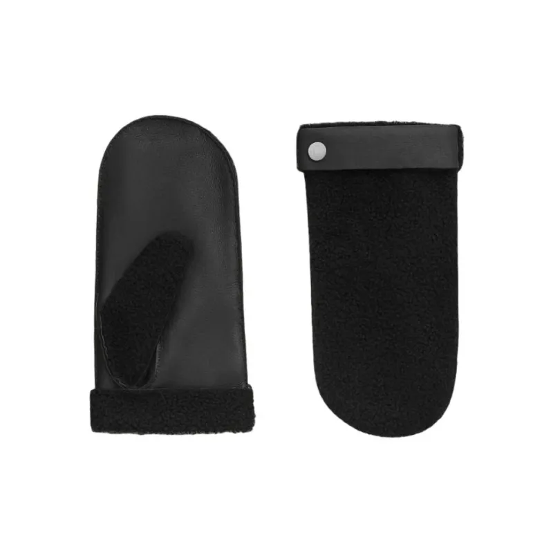 HERMES Small Lambswool Gloves Unisex Black-0
