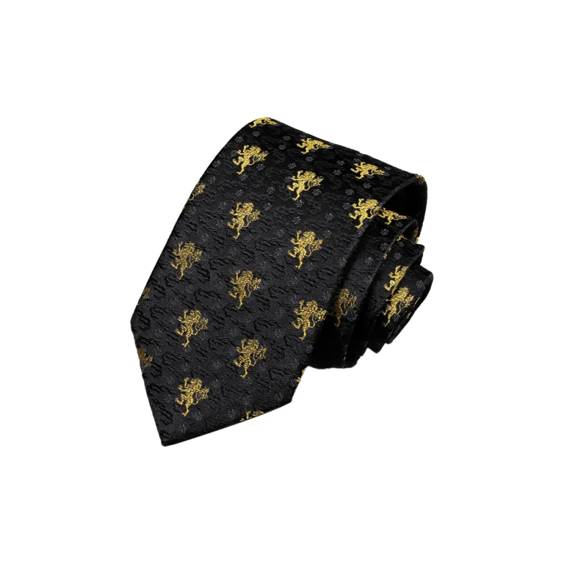 GOLDLION Mulberry Silk Ties Men's Black-0