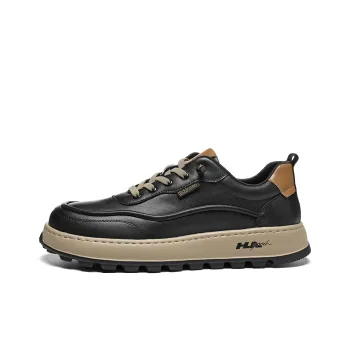 HLA Leather Upper Skateboard Shoes Casual Leather Shoes Dad Shoes Trendy Summer British Style Shoes Casual Shoes Men's
