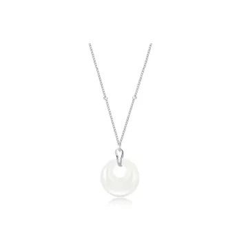 HAPPY ELF Chalcedony 925 Silver Necklace Women's