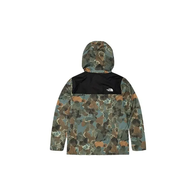 THE NORTH FACE Waterproof And Windproof Windbreaker Jacket Men's Green+Shopping Bag-2
