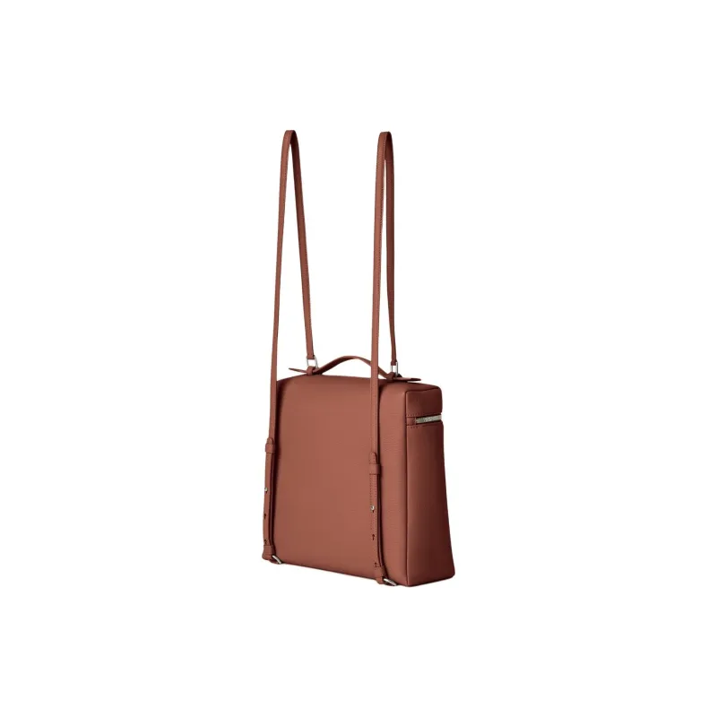 Loro Piana Calfskin Backpack Women's Dark Brown-2