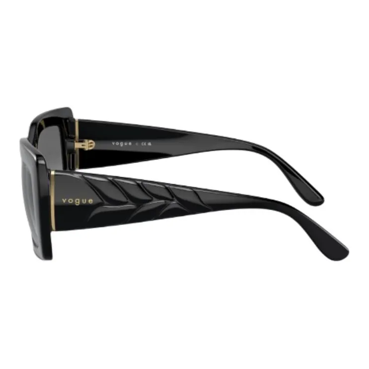 VOGUE Injection Molded Rectangular Sunglasses Unisex Black-6