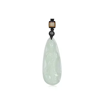 Cuiya Golden Building Hetian Jade Hetian Jade Pendants Unisex Pale Greenish-White Jade