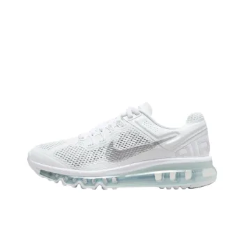 Nike Air Max 2013 Abrasion Resistant Breathable Low Top Running Shoes Unisex White