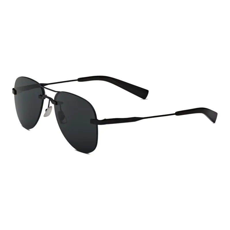 SAINT LAURENT Acetate Metal Nylon Aviator Sunglasses Men's Black-0