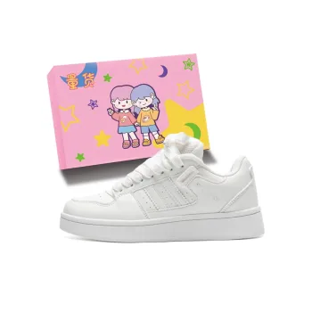 LIANGHUO Anti Slip Wear Resistant Low Top Skateboard Shoes Unisex All White Box Included