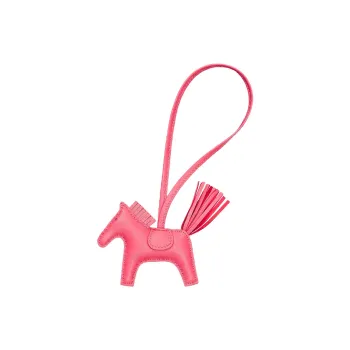 HERMES Sheepskin Pendants Unisex PM Pink
