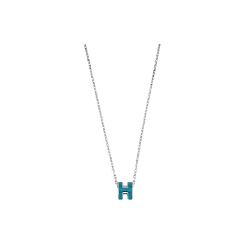 HERMES Mini Pop H Pendant Palladium-tone 