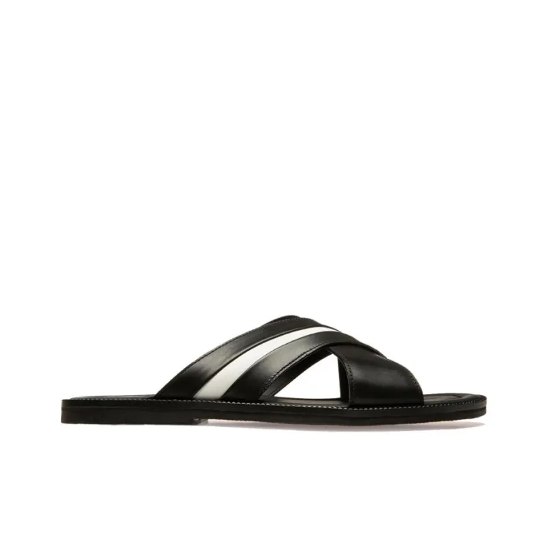 BALLY Rubber Sole Slip Resistant Slide Slippers Men's Black-1