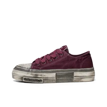 Mengsai Small Dirty Shoes Low-Top Canvas Shoes Men's Red