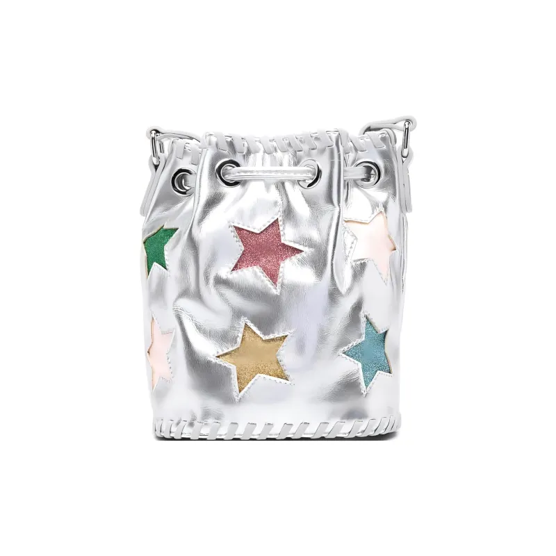 Stella McCartney Metallic Stella Star Drawstring Bucket Bag-4