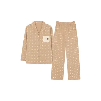 Cotton Has A Home Pajama Set Women's Coffee Brown