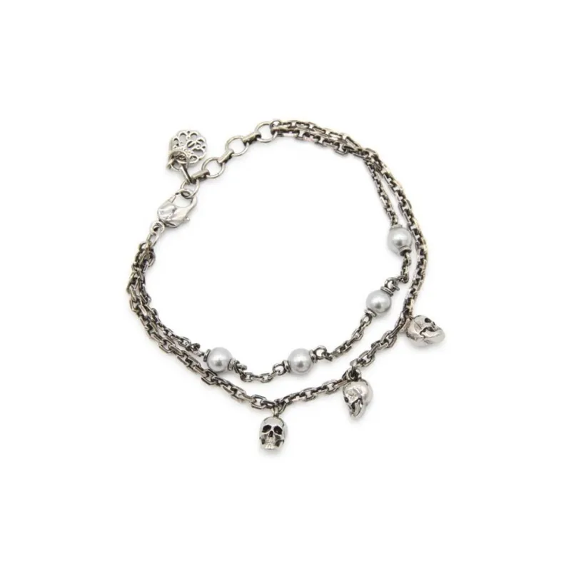 Alexander McQueen Metal Bracelets Women's Silver-0