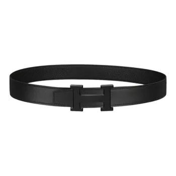 HERMES H Belt Buckle Leather Belts Men's 3.2cm
