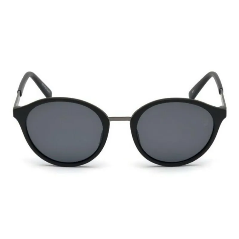 Timberland Plastic Metal Round Sunglasses Women's Black-1