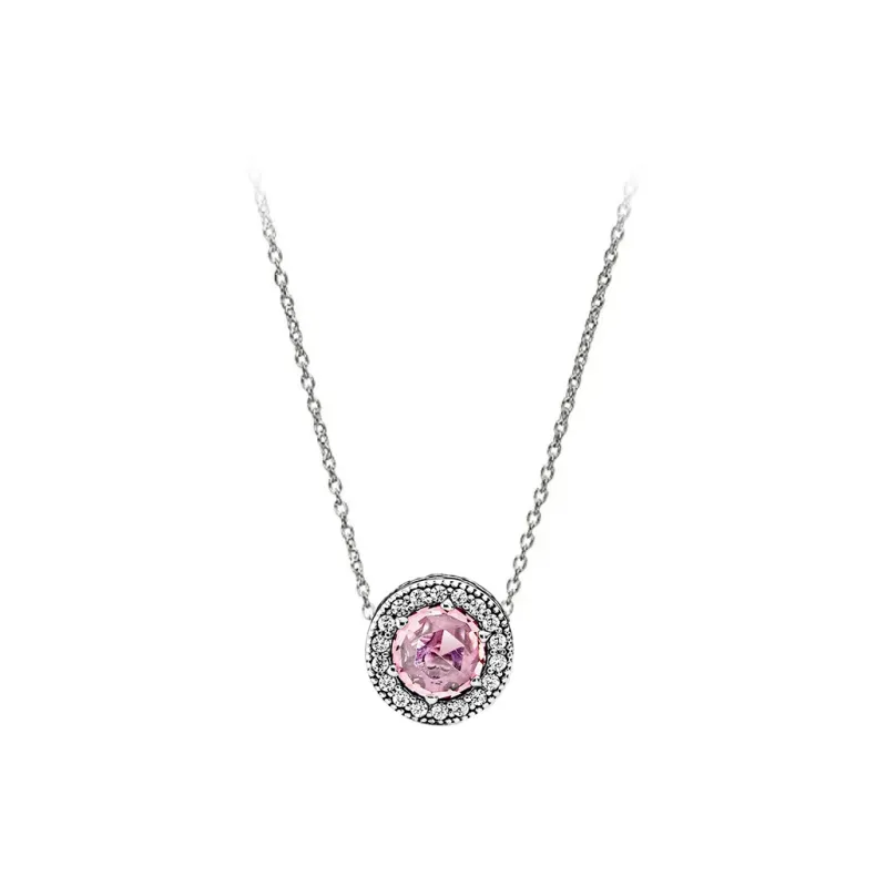 Pandora 925 Sterling Silver Necklaces Women's Multicolor-9